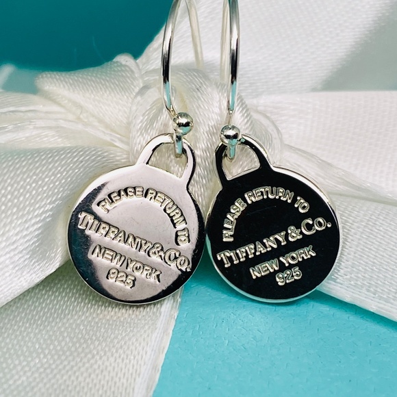 Tiffany & Co mini round tag earrings Return to Tiffany box